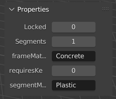 Blender door properties