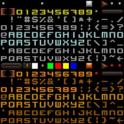 Quake bitmap font