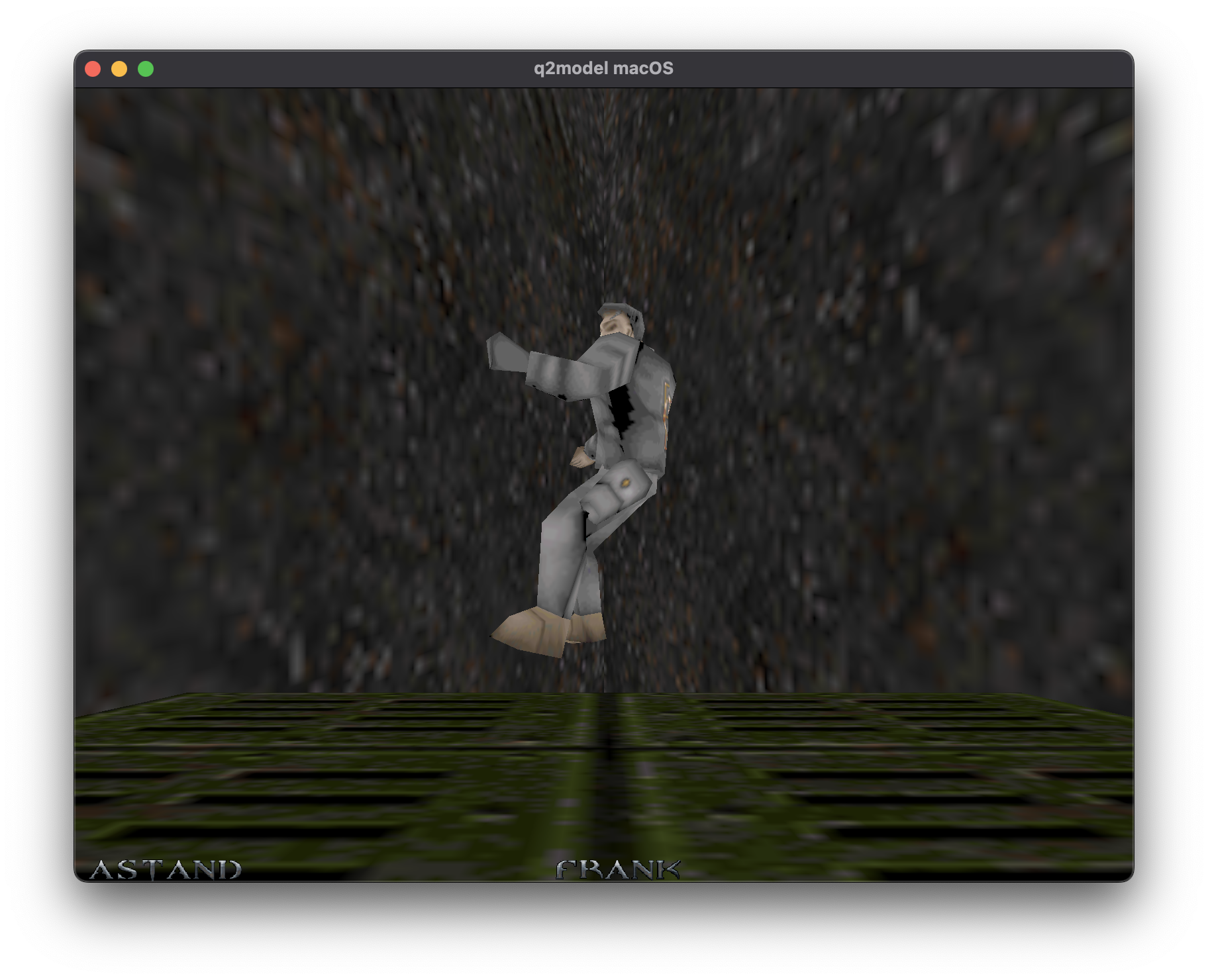 A model being rendered, and something like walls and a floor are visible