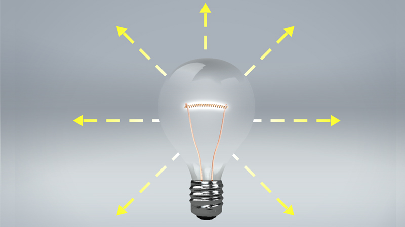 Point light source, radiating in all directions