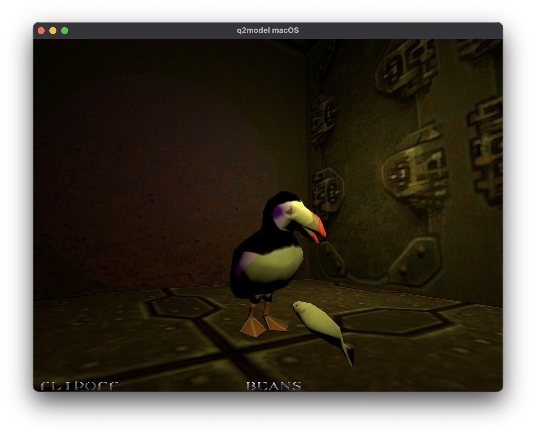 3D Model of a puffin with a fish