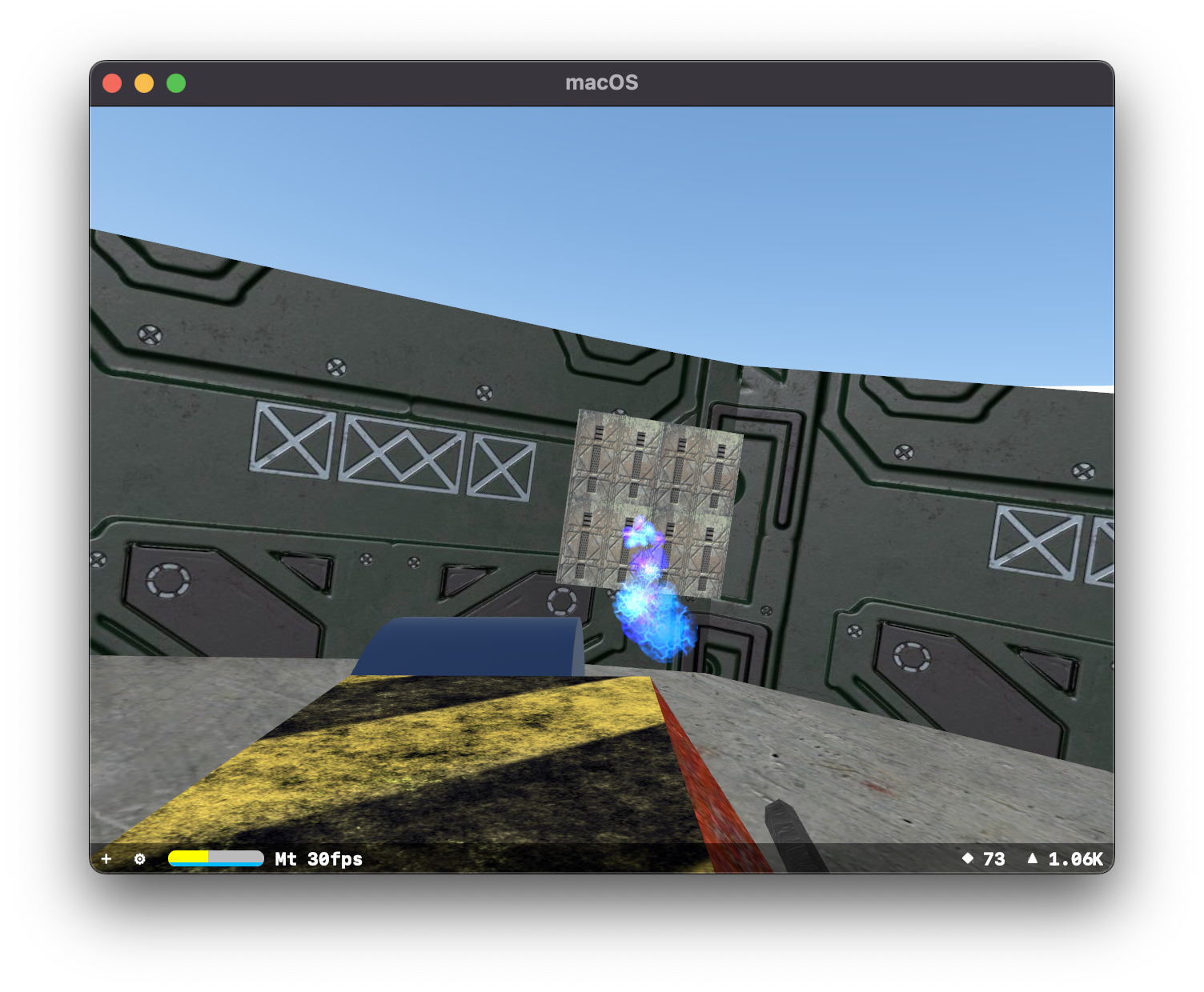prototype ship model, in the level prototype, all with textures, firing the weapon